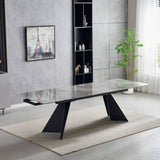 Chicago 180-260CM Ceramic Marble Grey Extending Dining Table