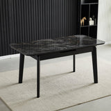 Arizona Extending Black Gold Ceramic Table With Palermo Chairs