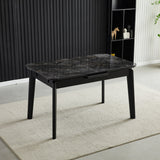 Arizona 130-160cm Black/Gold Ceramic Stone Extending Marble Dining Table