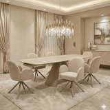 Manhattan 360 Swivel Fabric Dining Chairs - Pairs - 2 Colours