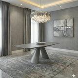 Manhattan 160-240cm Grey Ceramic Stone Extending Marble Dining Table With Tokyo Chairs