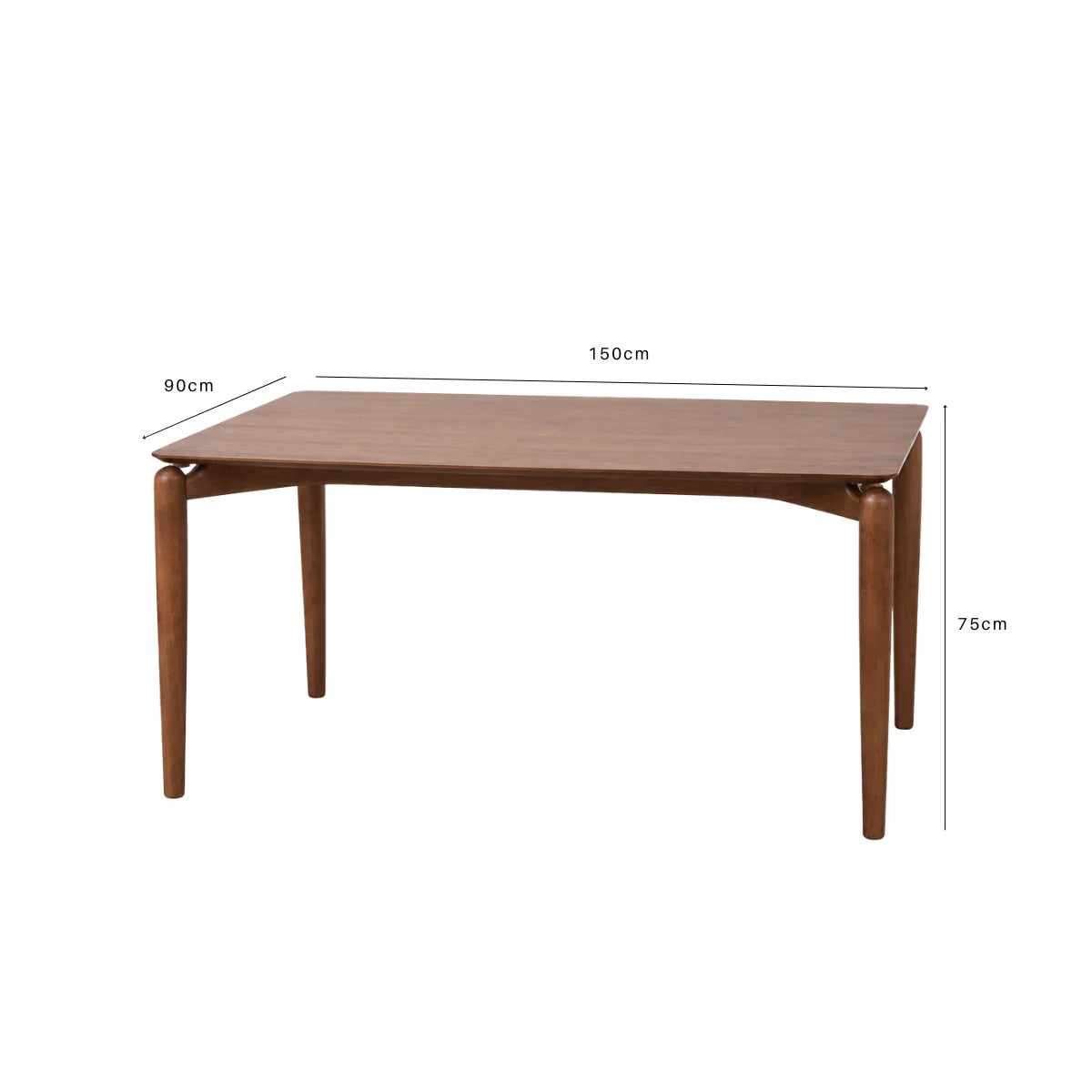 Daisy Walnut Wooden 150cm Dining Table