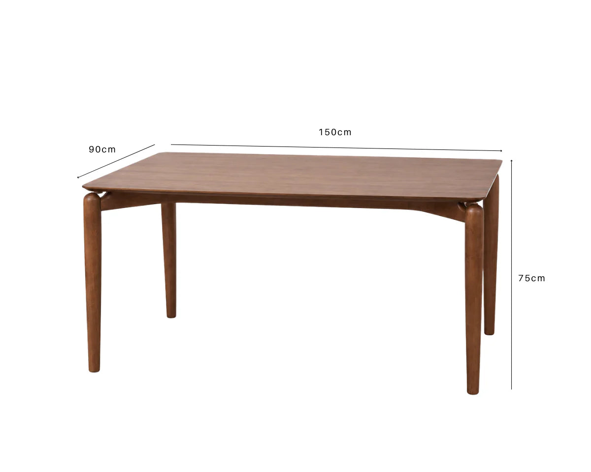 Daisy Walnut Wooden 150cm Dining Table
