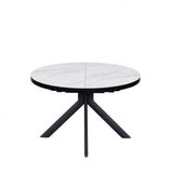Danello 120-160cm Oval Round White Ceramic Marble Dining Table