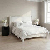 LPD Home Dena Snow Boucle Velvet Double Bed Frame