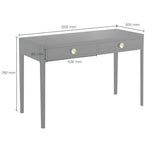 DI Designs Abberley Black & Gold 2 Drawer Desk