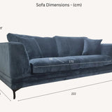 The Harlow Blue Boucle 3 + 2 Seater Premium Sofa Steel Boucle Fabric