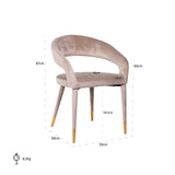 Richmond Interiors Gia Khaki Velvet Dining Chair