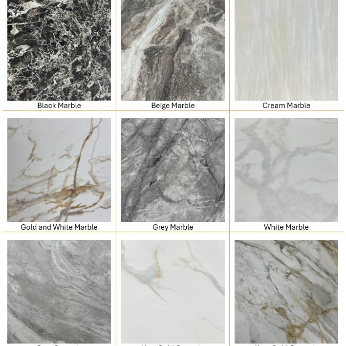 Arianna Gold Marble 180cm Dining Table In 10 Colours