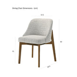 Dino Walnut Wooden Boucle Fabric Dining Chair
