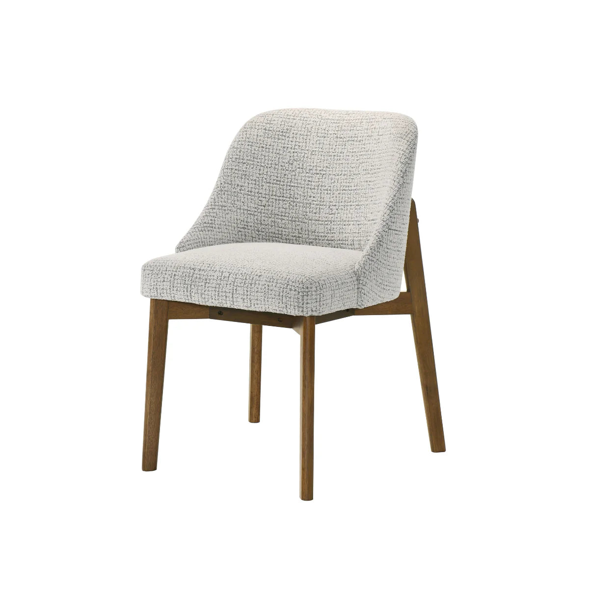 Dino Walnut Wooden Boucle Fabric Dining Chair