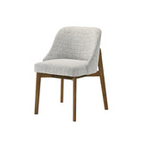 Dino Walnut Wooden Boucle Fabric Dining Chair