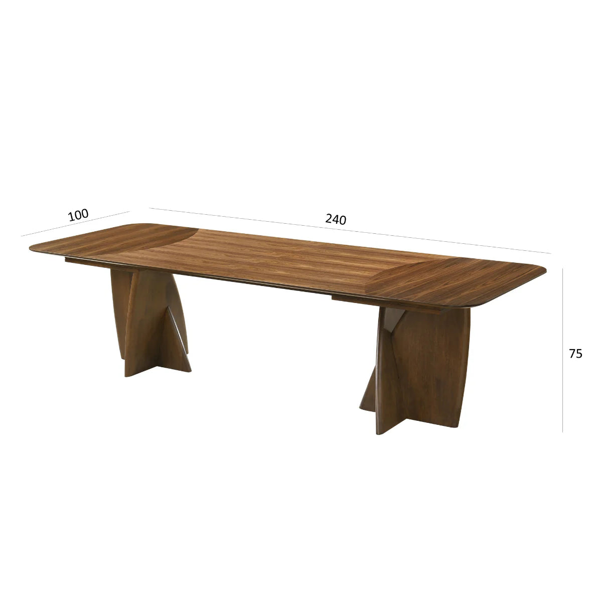 Dino Walnut Wooden 240cm Dining Table