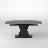 Prima 180-230cm Spanish Charcoal Grey Ceramic Marble Centre Swivel Extending Dining Table