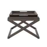DI Designs Bentley Grey Oak Cross Leg End Table