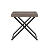 DI Designs Pershore Aged Oak Wood Crossed Leg Side Table