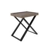 DI Designs Pershore Aged Oak Wood Crossed Leg Side Table