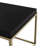 DI Designs Norton Black Oak Wood & Gold Square Side Table