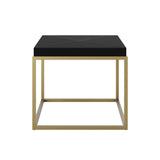 DI Designs Norton Black Oak Wood & Gold Square Side Table