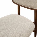 Elegantia Walnut Wooden Boucle Fabric Dining Chair