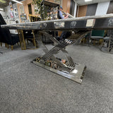Elina Luxury Grey Marble Dining Table with Henley Ring Knocker Chairs
