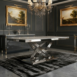 Elina Luxury Grey Marble Dining Table with Vienna Grey Chairs