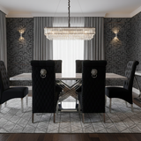 Elina Grey Marble Dining Table With Sofia Grey Chairs