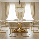 Elina 160cm Gold Marble Dining Table with Porado Chairs