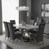 Elina Grey Marble Dining Table With Sofia Grey Chairs