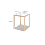 DI Designs Elmley Grey Shagreen Brass & Clear Glass Side Table
