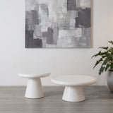 Emilia White Micro Cement Set of 2 Round Tables
