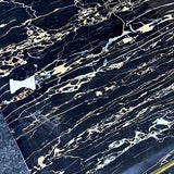 Arianna 160cm Marble & Gold Dining Table With Florence High Back Dining Chairs Gold Legs