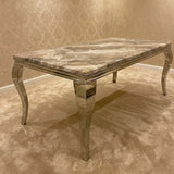 Louis 150cm Marble & Chrome Dining Table In 9 Colours