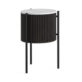 Lucerne Story Side Table Black Ribbed Fluted