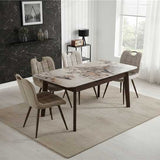 Tokyo 130-160CM Ceramic Extending Marble Dining Table In 4 Colours