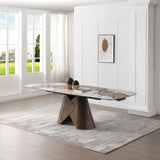 Feretti 180-260cm Italian Pandora Ceramic Marble Side Extending Dining Table