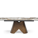 Feretti 180-260cm Italian Pandora Ceramic Marble Side Extending Dining Table