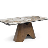 Feretti 180-260cm Italian Pandora Ceramic Marble Side Extending Dining Table