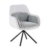 Monaco 160-240cm Grey Extendable Dining Table with Florence Swivel Fabric 360 Grey Chairs