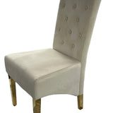 Arianna Marble & Gold Dining Table With Lucy Slim Quilted Gold Ring Knocker Velvet Chairs