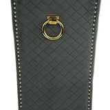 Lucy Gold Ring Knocker Quilted Slim Back Gold Plush Velvet Dining Chair Gold Legs In 3 Colours