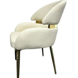 Madrid 200cm Gold Dining Table With Monarch Leather Gold Chairs