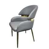 Madrid 200cm Gold Dining Table With Monarch Leather Gold Chairs