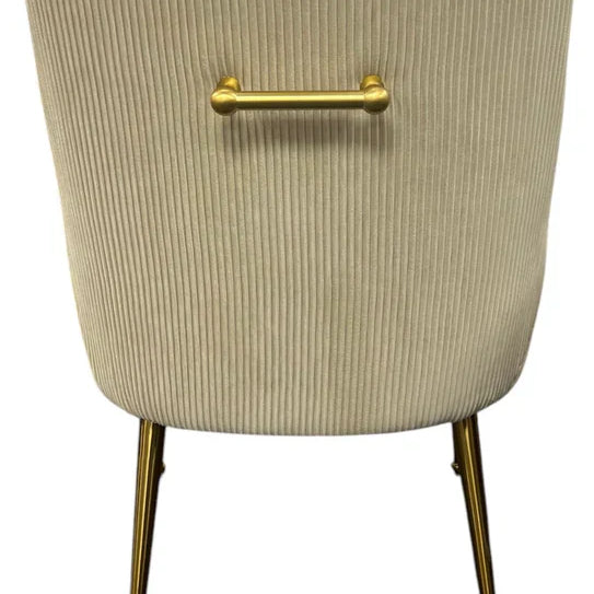 Milan Gold Handle Knocker Plush Velvet Dining Chair Gold Legs In 2 Colours