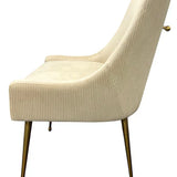 Milan Gold Handle Knocker Plush Velvet Dining Chair Gold Legs In 2 Colours