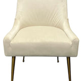 Milan Gold Handle Knocker Plush Velvet Dining Chair Gold Legs In 2 Colours