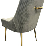Milan Gold Handle Knocker Plush Velvet Dining Chair Gold Legs In 2 Colours