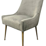 Milan Gold Handle Knocker Plush Velvet Dining Chair Gold Legs In 2 Colours