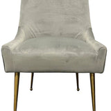 Milan Gold Handle Knocker Plush Velvet Dining Chair Gold Legs In 2 Colours