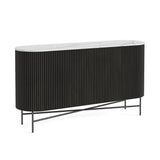 Lucerne Black Ribbed Mango Fluted Marble Large Sideboard